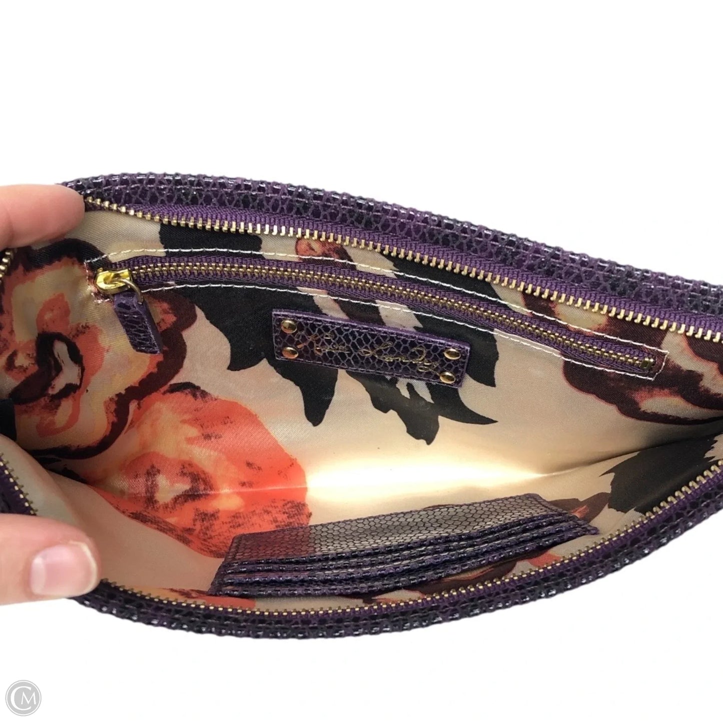 Clutch Leather By Kate Landry, Size: Medium