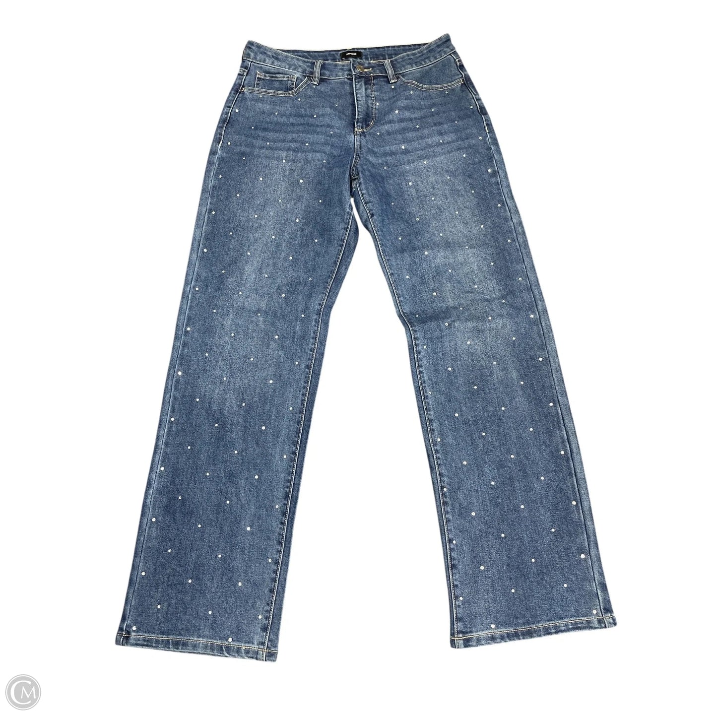Jeans Straight By Express In Blue Denim, Size: 4
