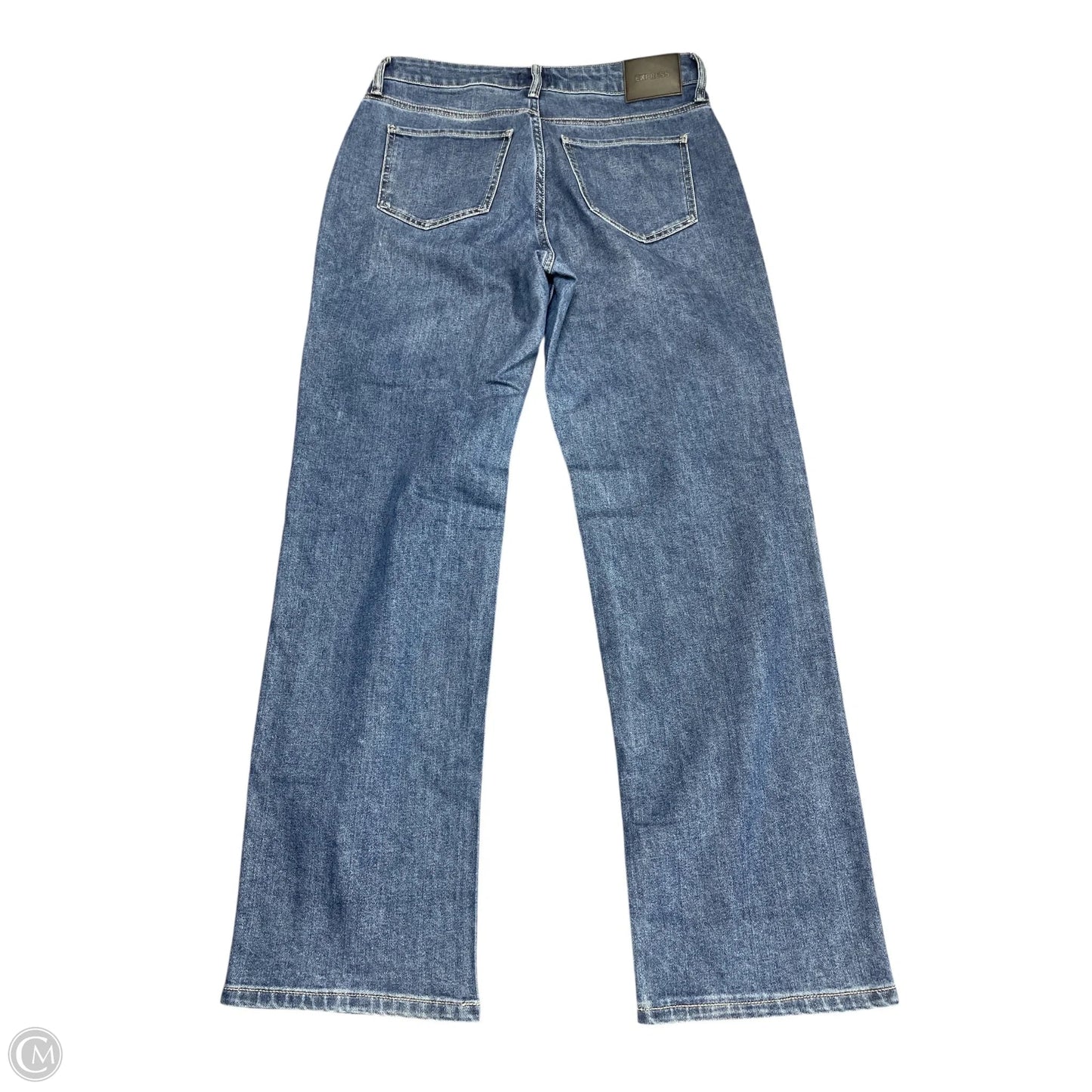 Jeans Straight By Express In Blue Denim, Size: 4