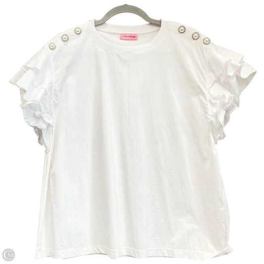 Top Short Sleeve By Clothes Mentor In White, Size: M