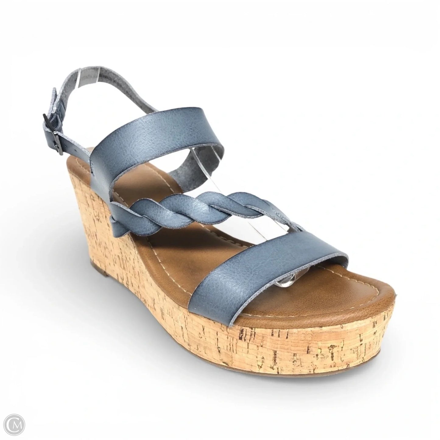 Sandals Heels Wedge By True Craft In Blue, Size: 9.5