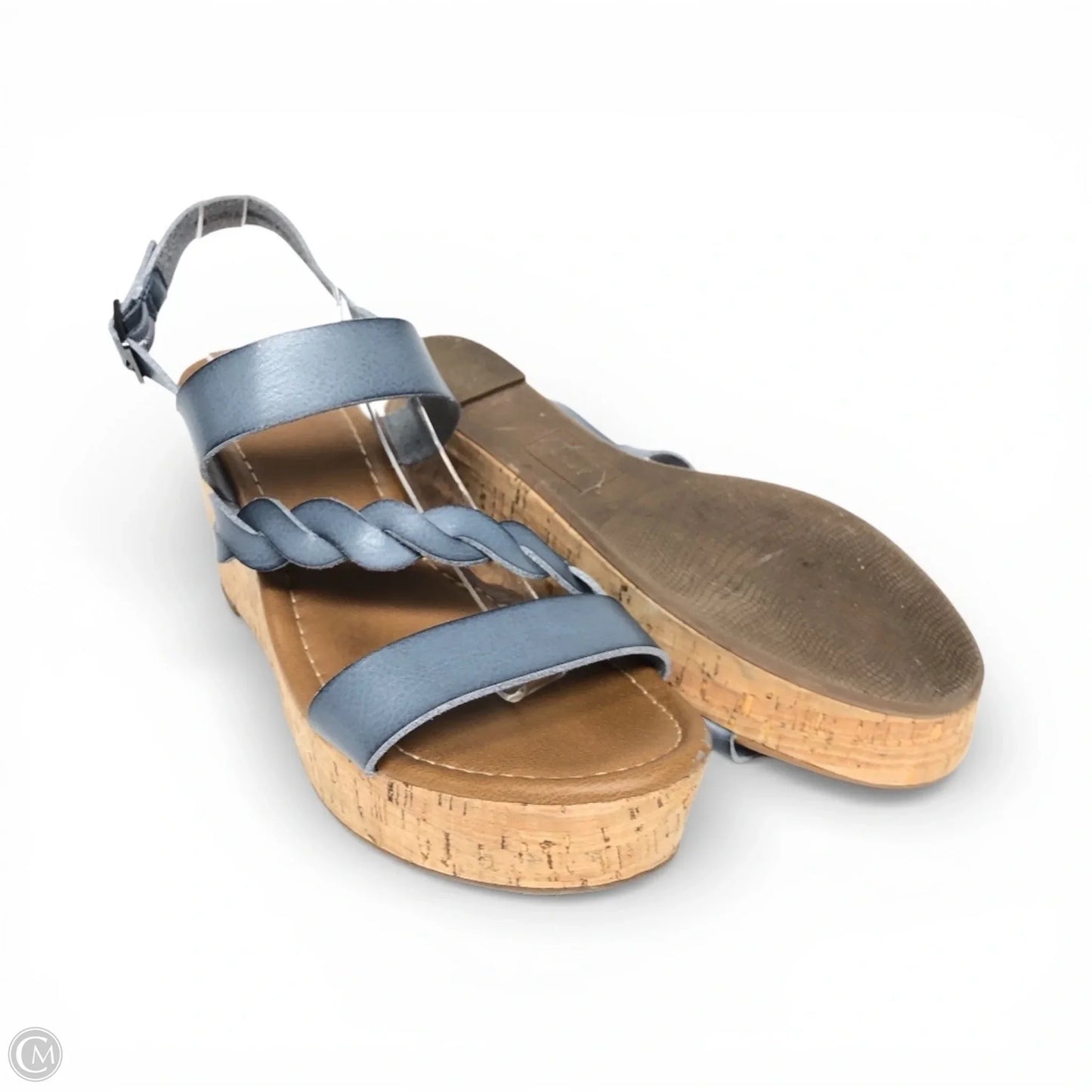 Sandals Heels Wedge By True Craft In Blue, Size: 9.5