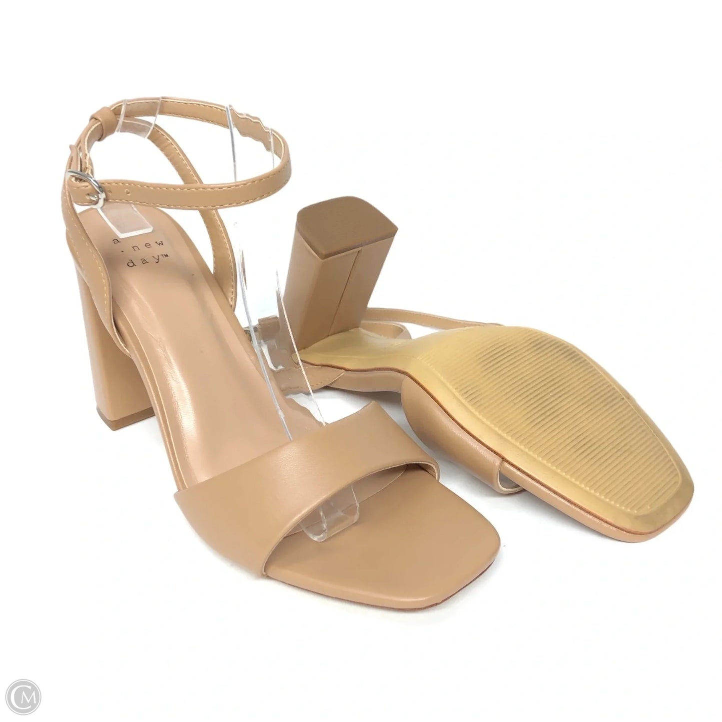 Sandals Heels Block By A New Day In Beige, Size: 8