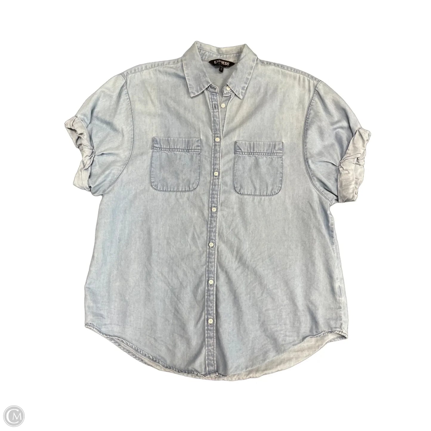 Top Short Sleeve By Express In Blue, Size: Xs
