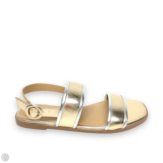 Sandals Flats By J. Crew In Gold & Silver, Size: 7.5