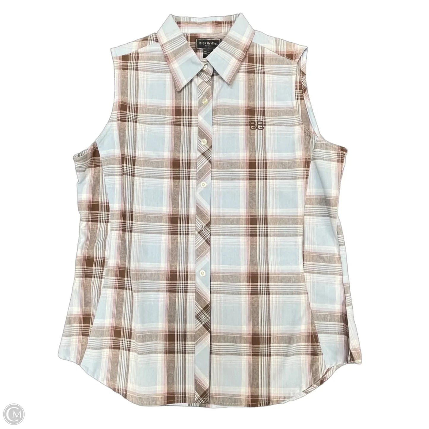 Top Sleeveless By Clothes Mentor In Plaid Pattern, Size: L