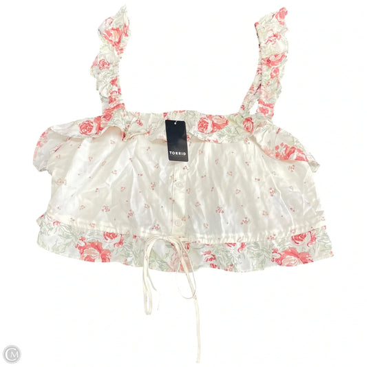Blouse Sleeveless By Torrid In Pink & White, Size: 12