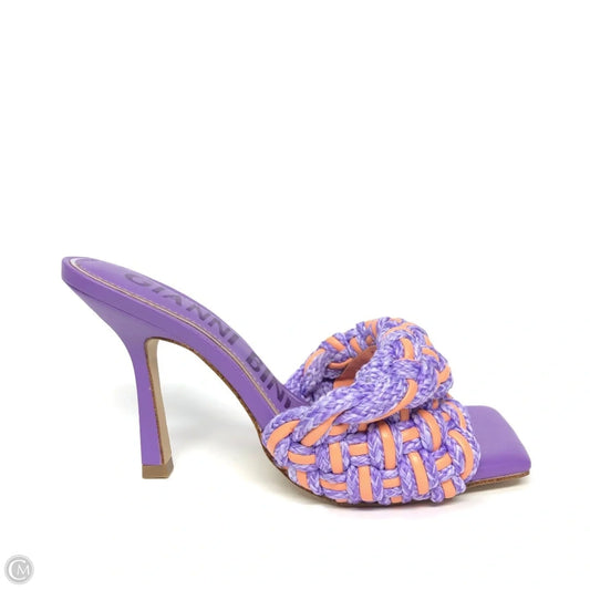 Sandals Heels Block By Gianni Bini In Orange & Purple, Size: 8