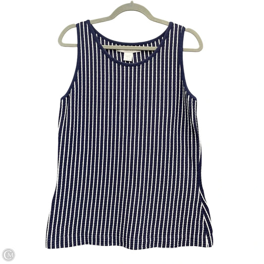 Top Sleeveless By Limited In Blue & White, Size: L