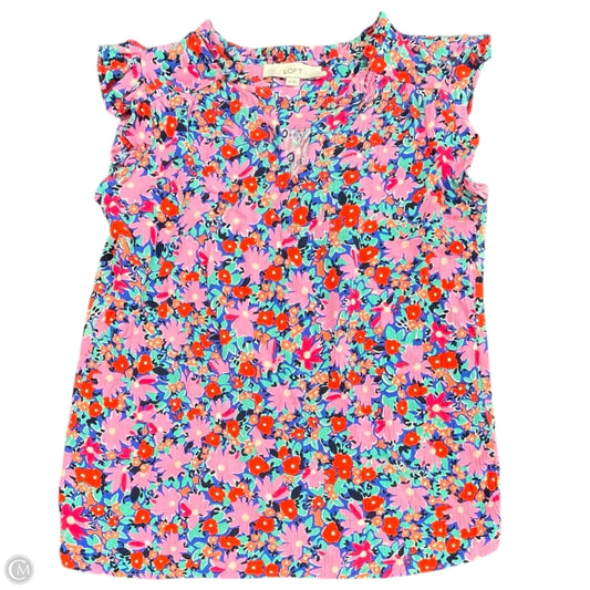 Top Short Sleeve By Loft In Floral Print, Size: Xs