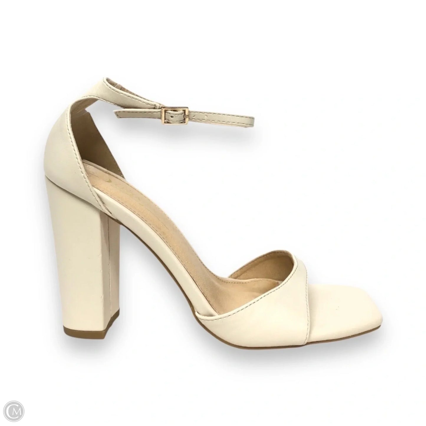 Shoes Heels Block By Clothes Mentor In Cream, Size: 7.5