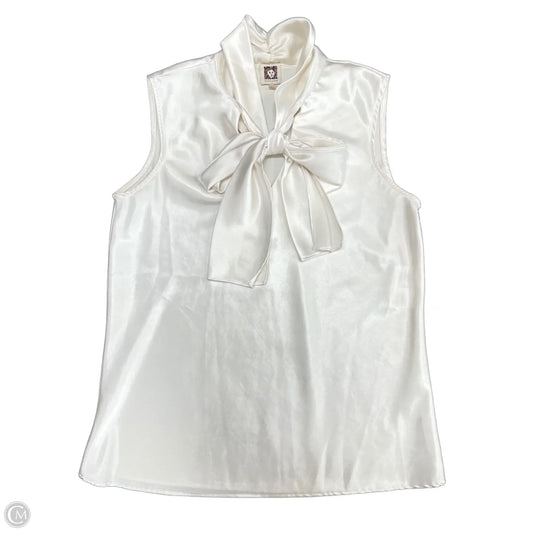 Blouse Sleeveless By Anne Klein In White, Size: S