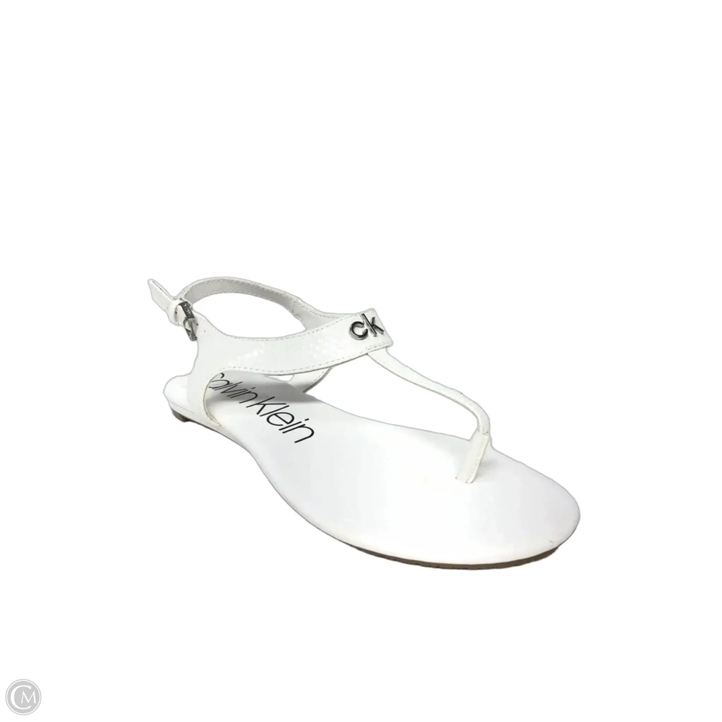Sandals Flats By Calvin Klein In White, Size: 9