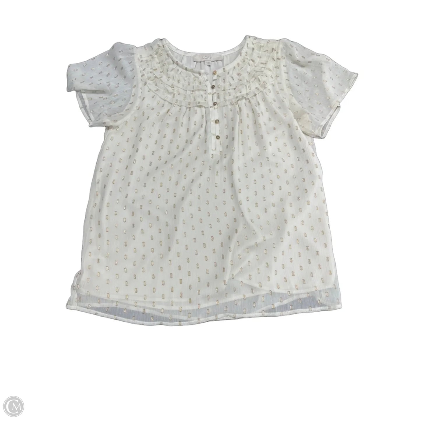 Blouse Short Sleeve By Loft In Beige, Size: S