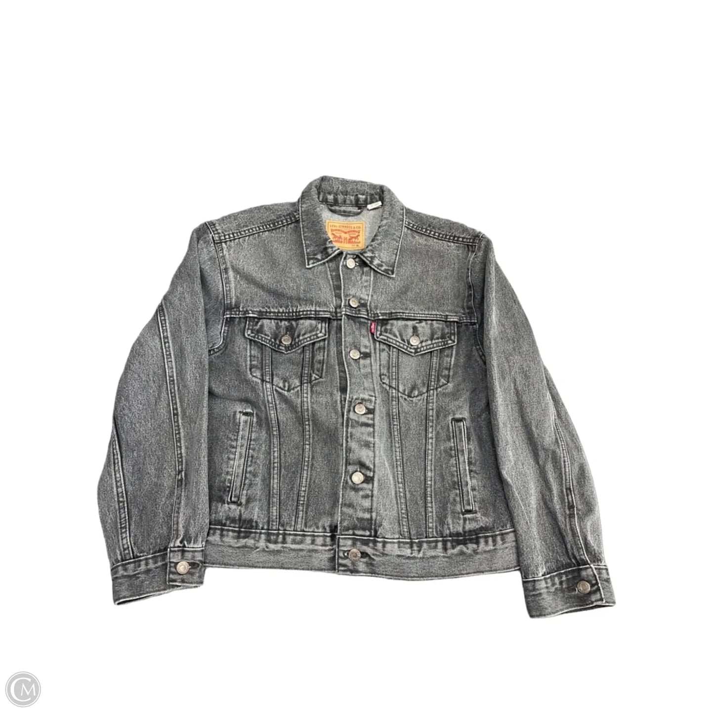 Jacket Denim By Levis In Grey Denim, Size: Xl