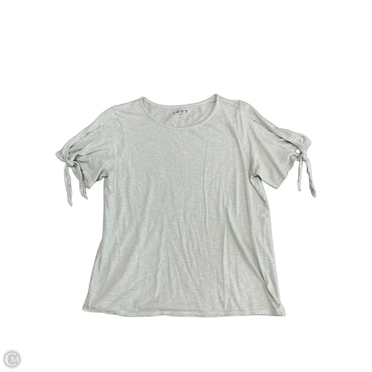 Top Short Sleeve By Loft In Green & White, Size: L