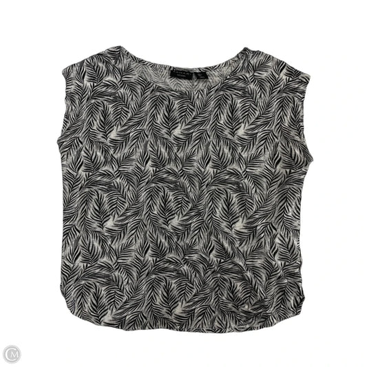 Top Short Sleeve By Tahari In Black & White, Size: L