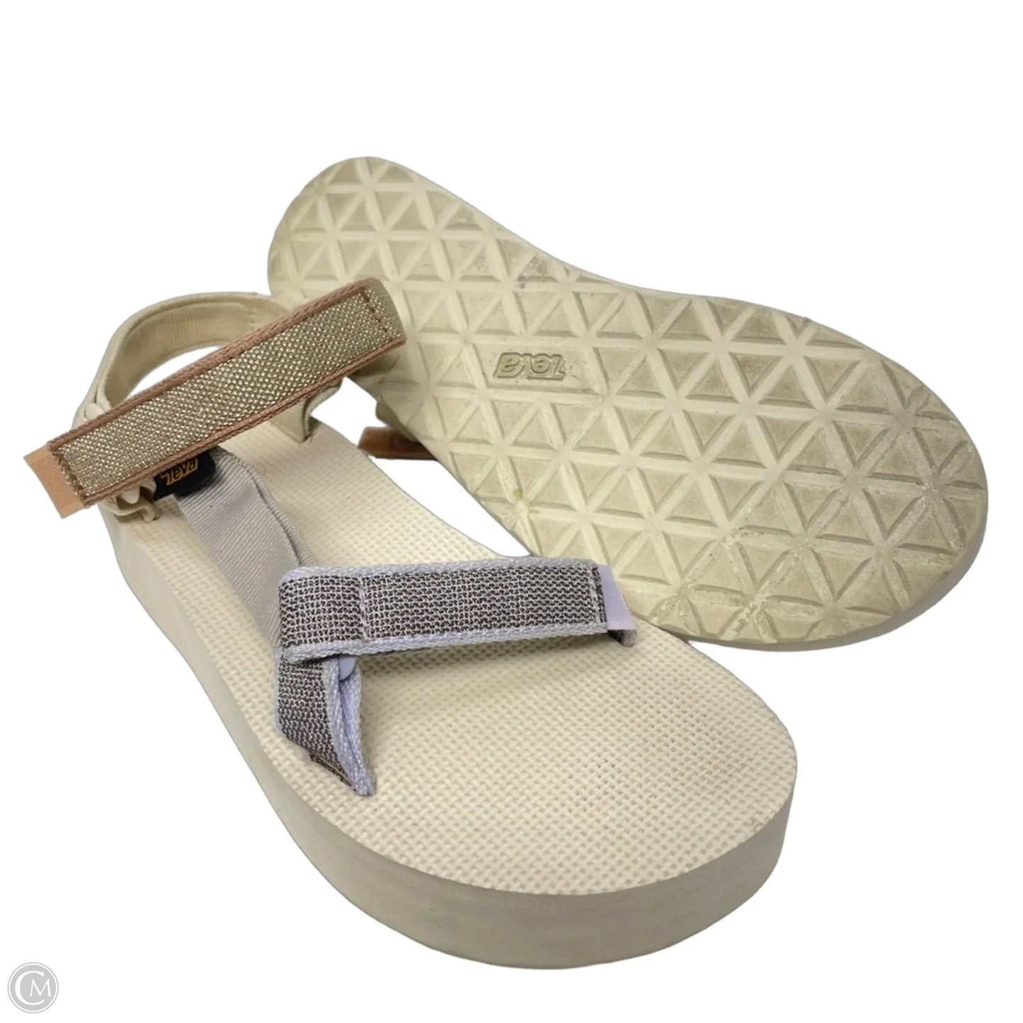 Sandals Heels Platform By Teva In Brown & Purple, Size: 9