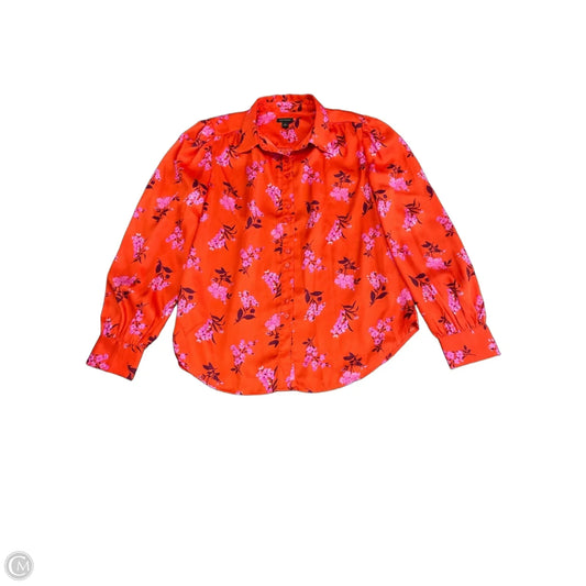 Blouse Long Sleeve By Ann Taylor In Pink & Red, Size: S