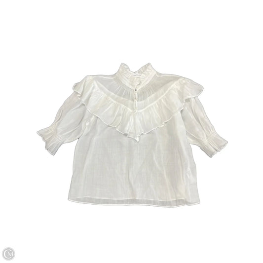 Top Short Sleeve By Frame In White, Size: L