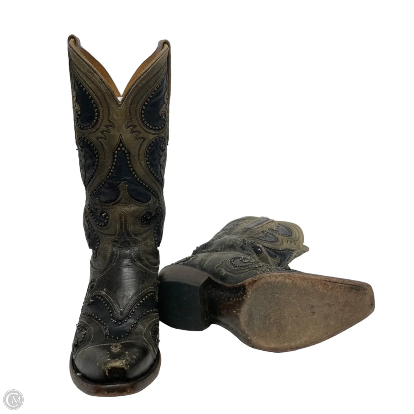 Boots Western By Lucchese In Black & Brown, Size: 7