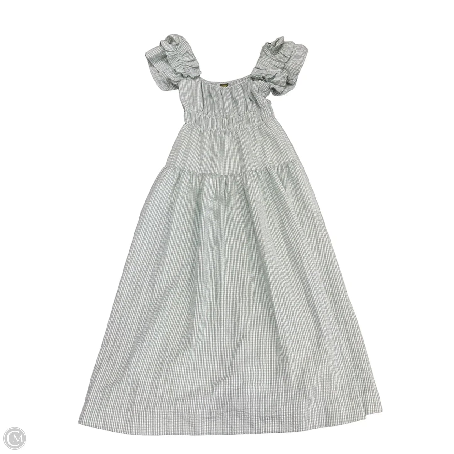 Dress Casual Midi By Taylor In Green & White, Size: S