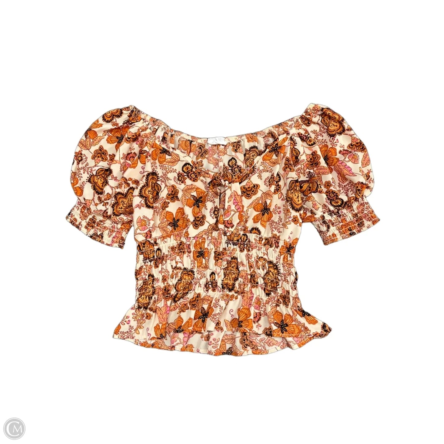 Blouse Short Sleeve By Sienna Sky In Orange, Size: S