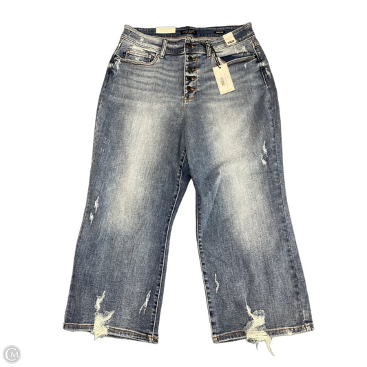 Jeans Wide Leg By Judy Blue In Blue Denim, Size: 16