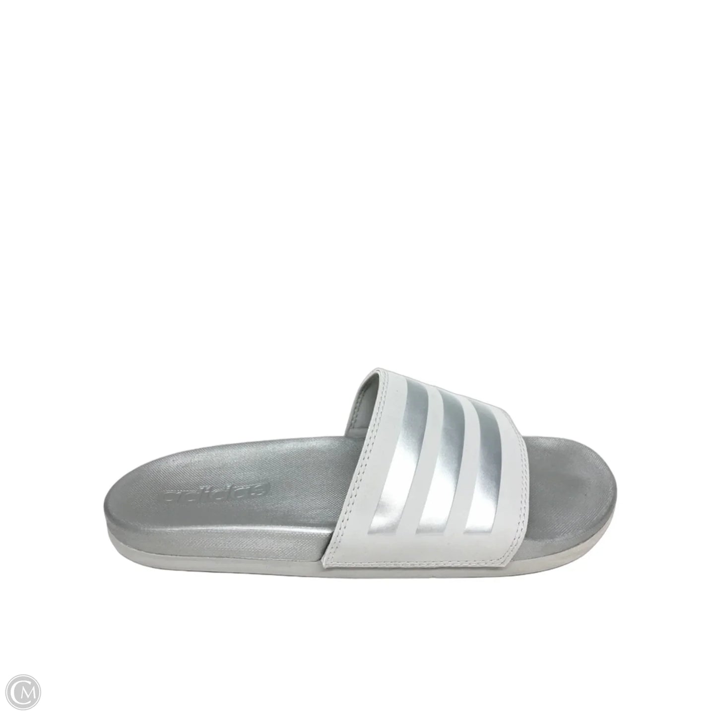Slippers By Adidas In Silver, Size: 6