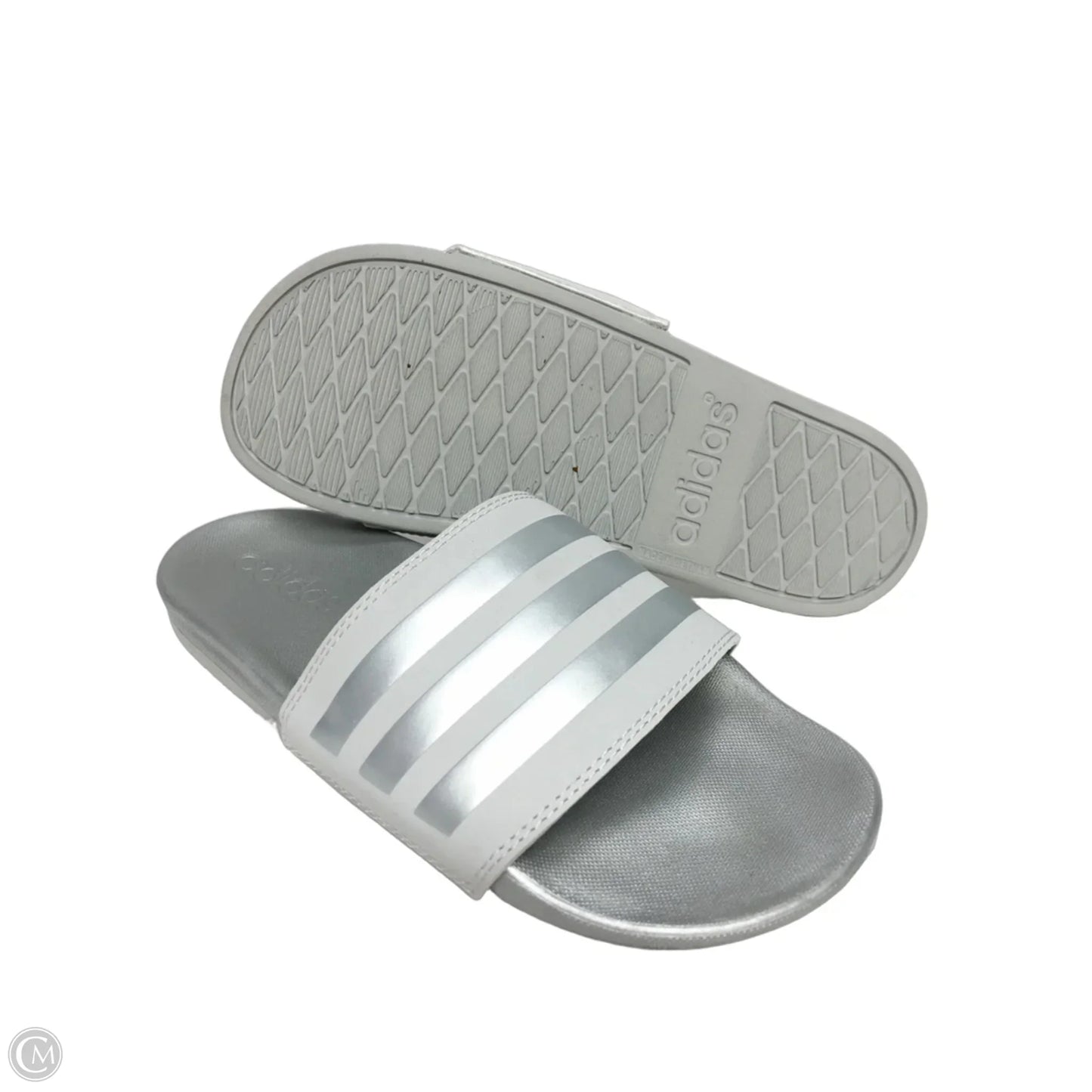 Slippers By Adidas In Silver, Size: 6