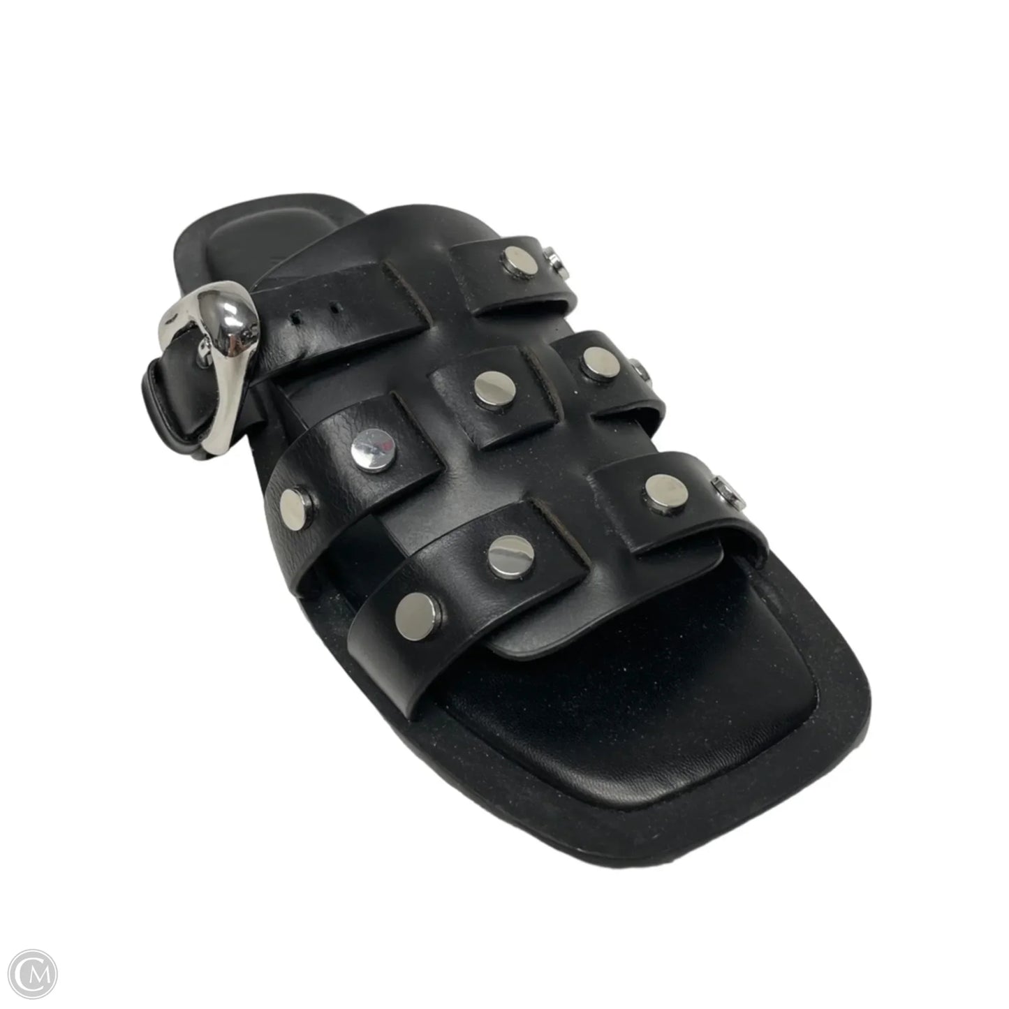 Sandals Flats By Aerosoles In Black & Silver, Size: 7