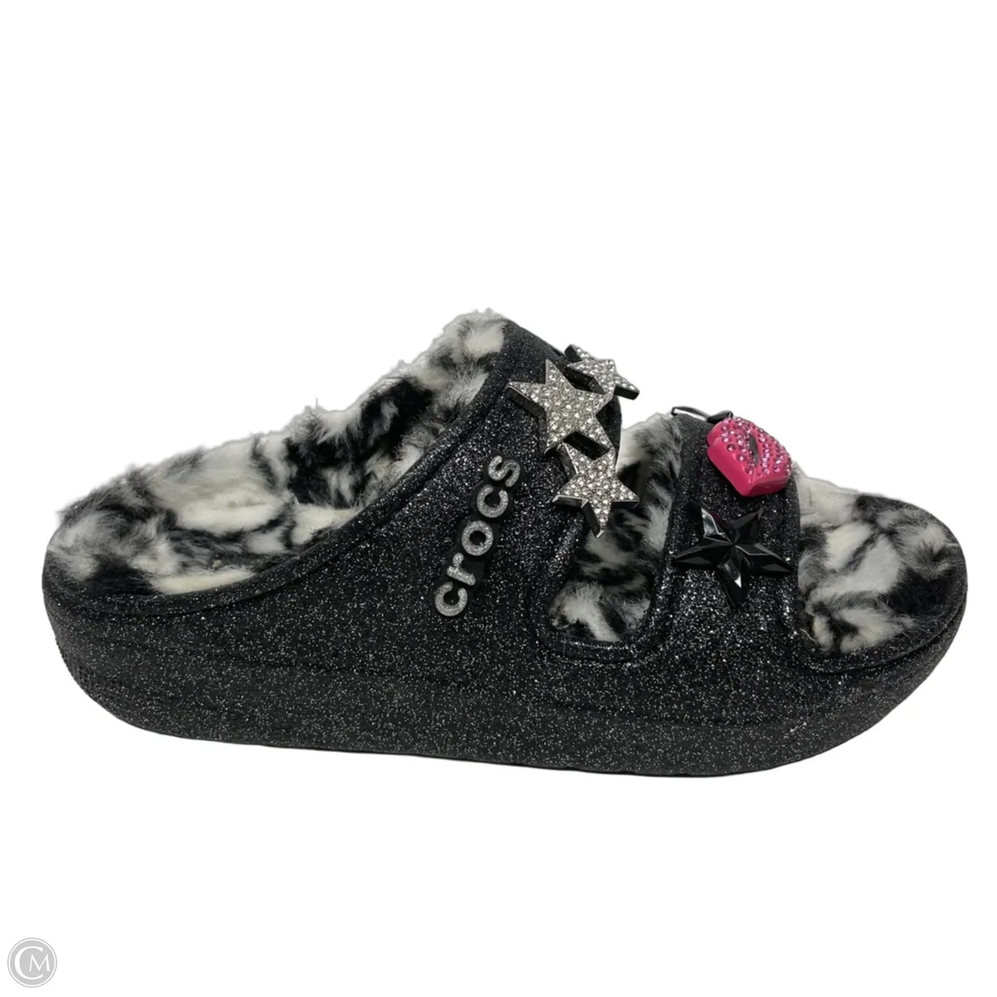 Sandals Flats By Crocs In Black, Size: 7