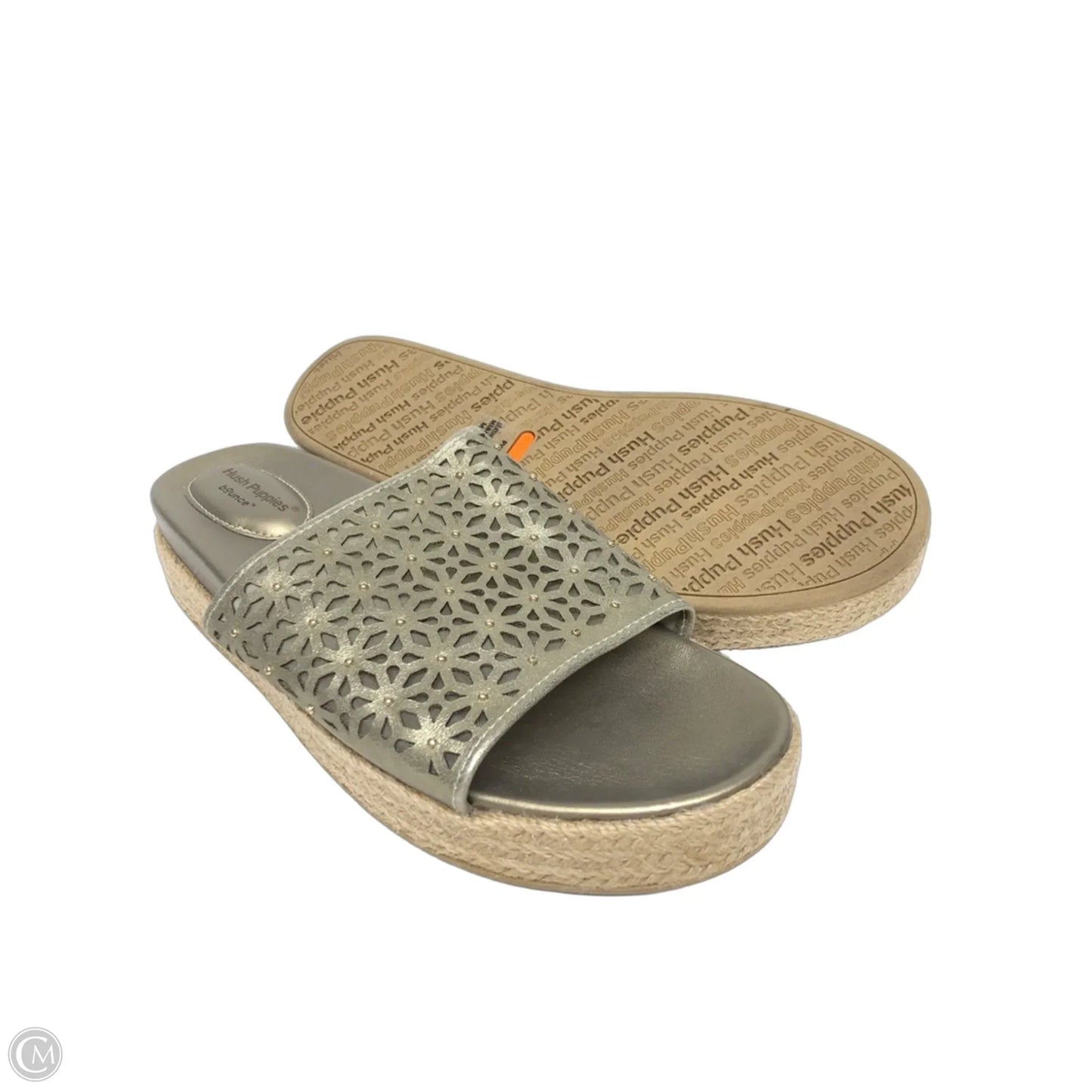 Sandals Heels Wedge By Hush Puppies In Gold, Size: 7