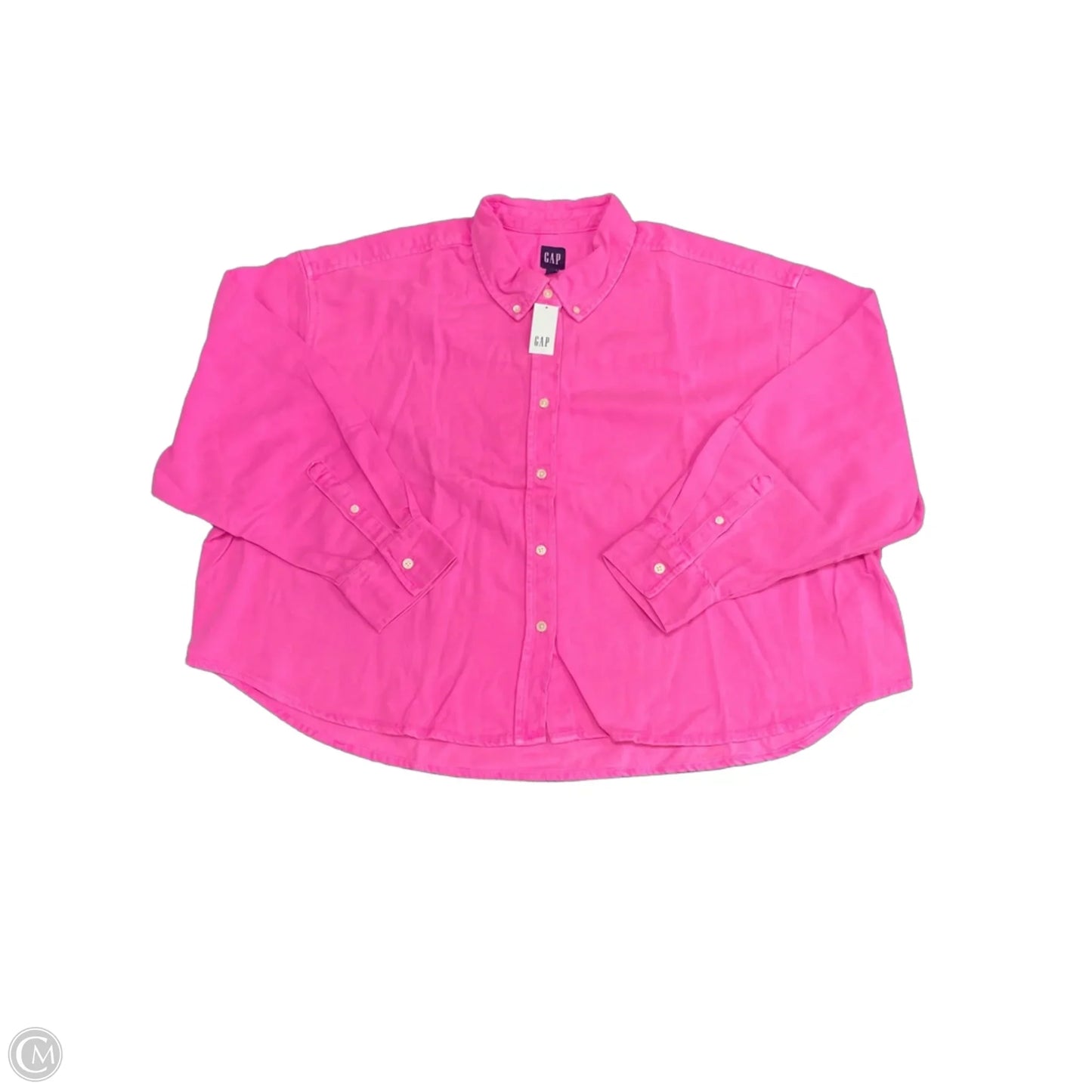 Jacket Shirt By Gap In Pink, Size: Xl