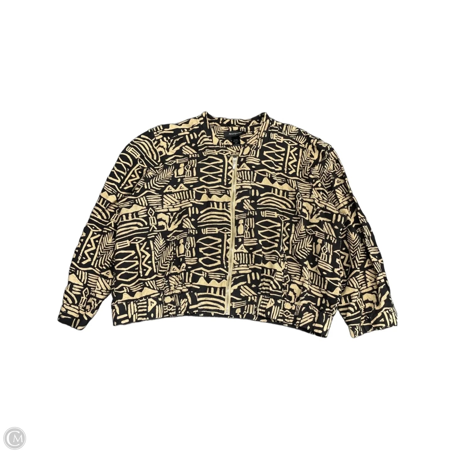 Jacket Shirt By Ashley Stewart In Black & Tan, Size: 20