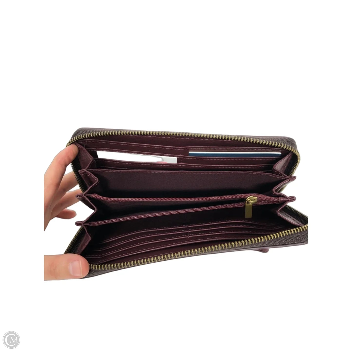 Wallet Leather By Fossil, Size: Large