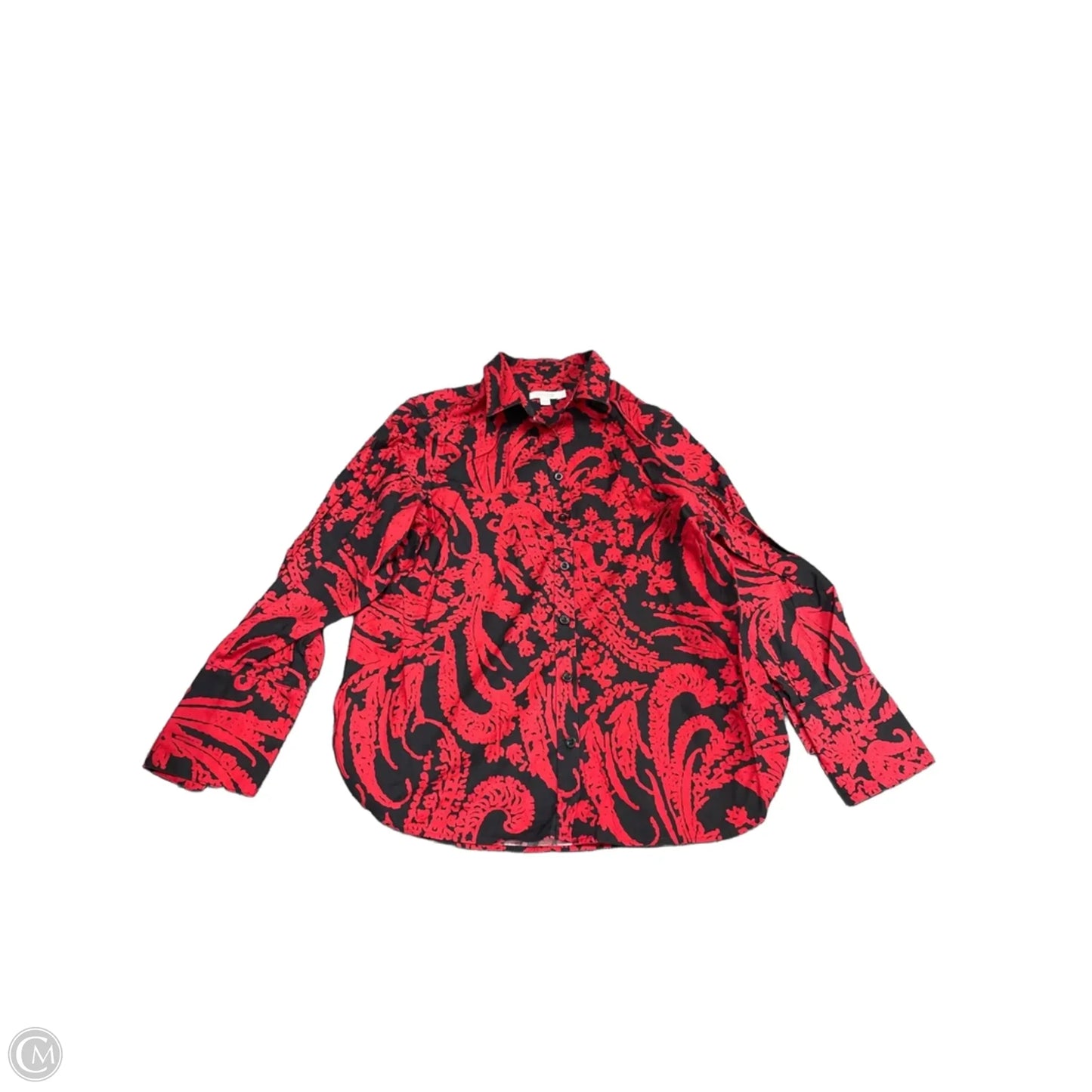 Top Long Sleeve By Chicos In Black & Red, Size: 8