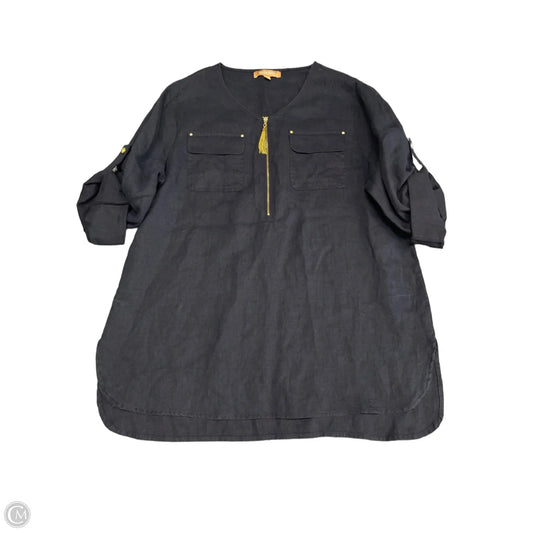 Tunic Short Sleeve By Ellen Tracy In Navy, Size: L