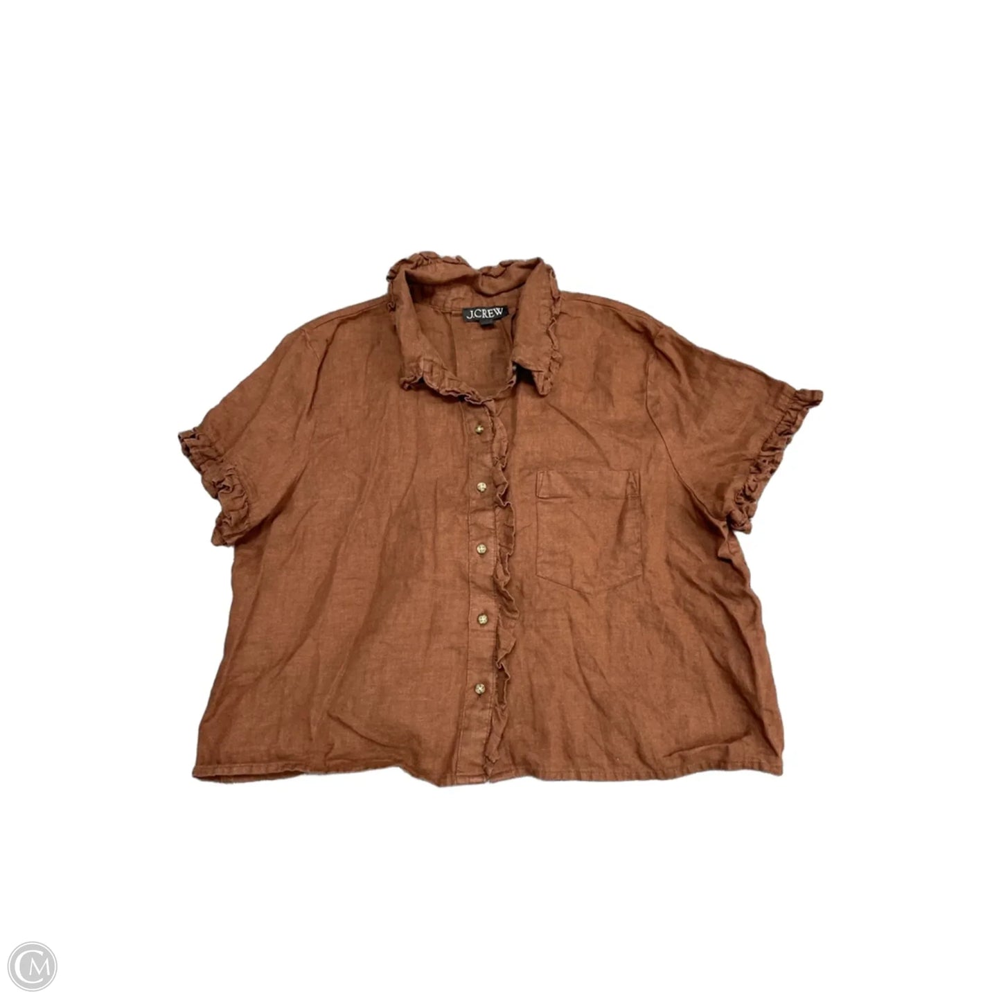 Top Short Sleeve By J. Crew In Brown, Size: M
