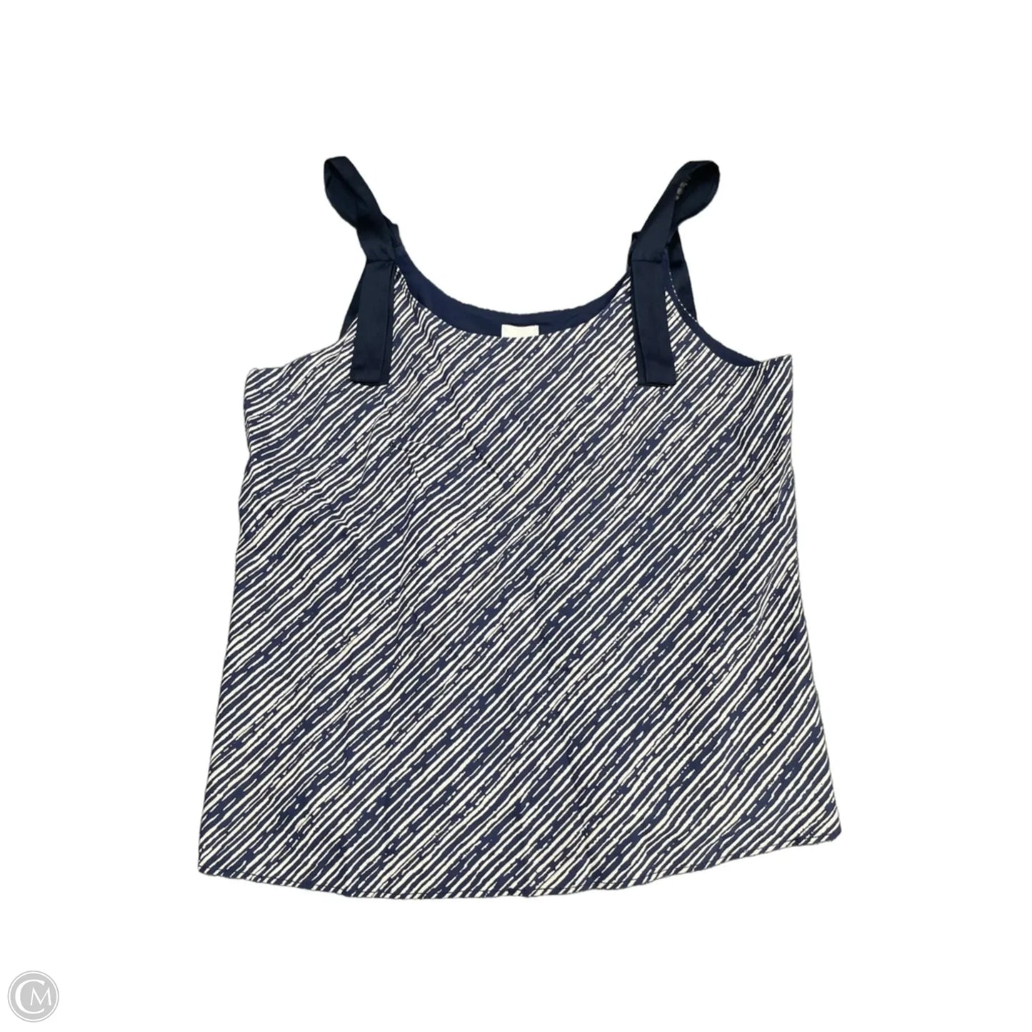 Blouse Sleeveless By Nic + Zoe In Blue & White, Size: M