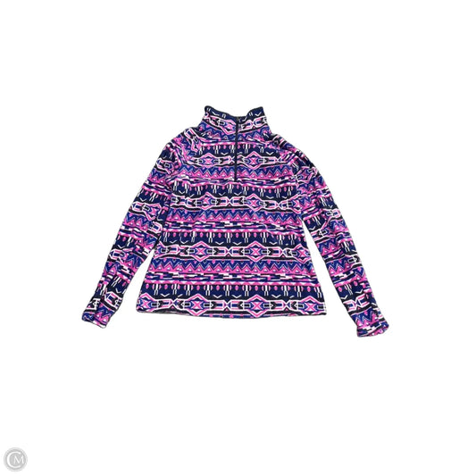Athletic Top Long Sleeve Collar By Columbia In Blue & Pink, Size: M