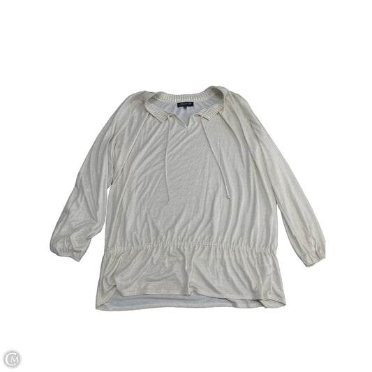 Tunic Long Sleeve By Jones New York In Cream, Size: 1x