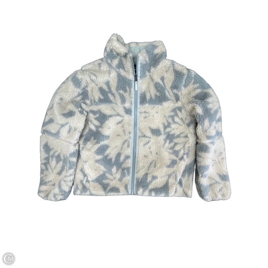 Jacket Fleece By Patagonia In Cream & Grey, Size: L
