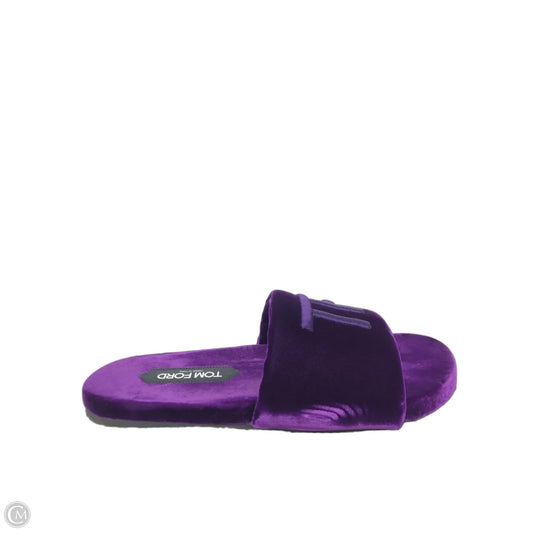 Slippers Luxury Designer By Tom Ford In Purple, Size: 8