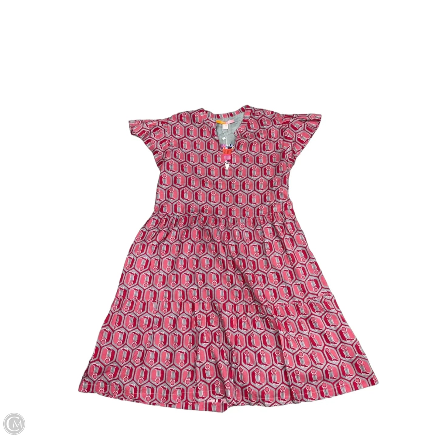 Dress Casual Short By Cmb In Grey & Red, Size: L