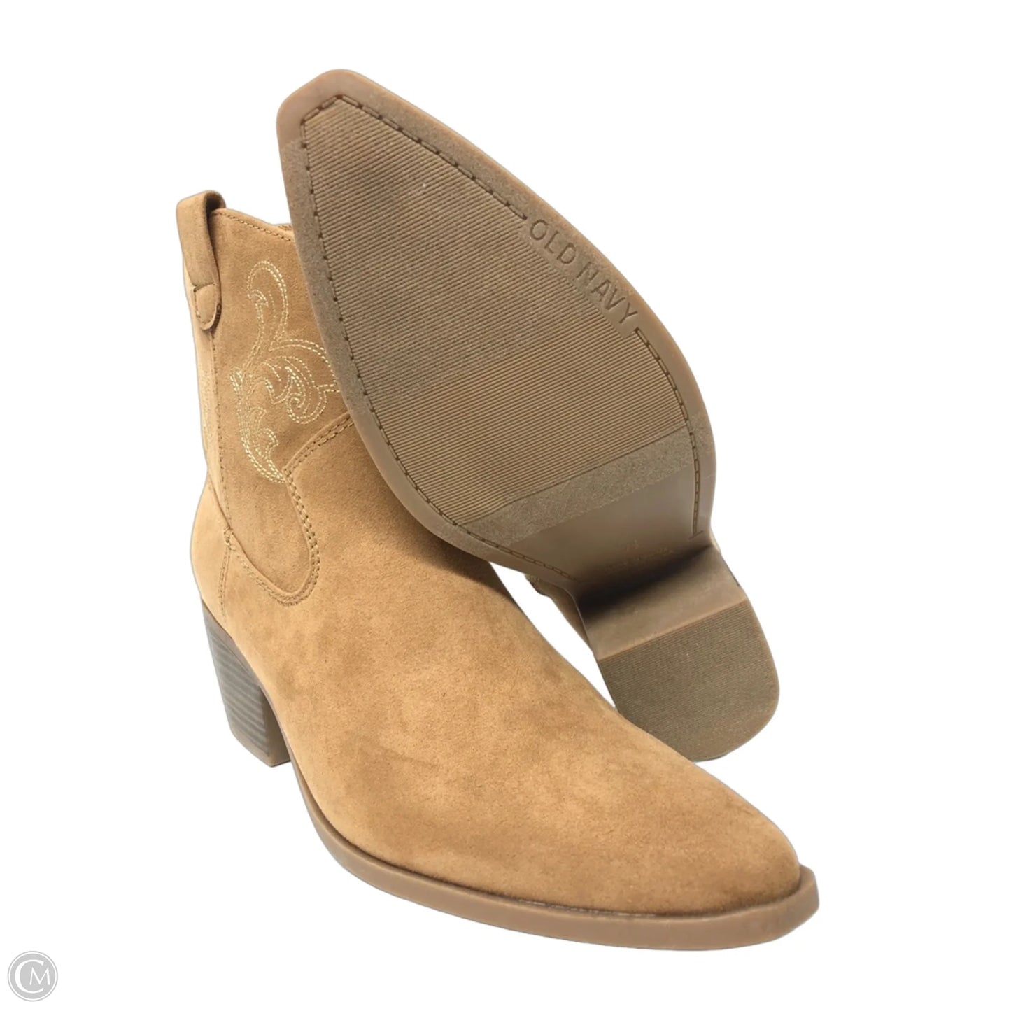 Boots Ankle Heels By Old Navy In Tan, Size: 7.5