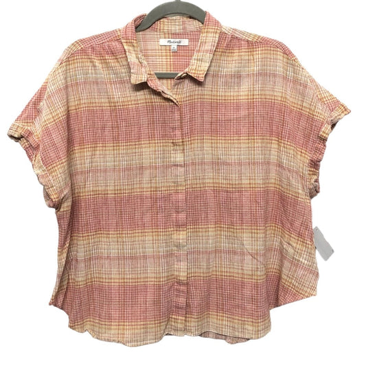 Top Short Sleeve By Madewell In Red & Yellow, Size: Xl