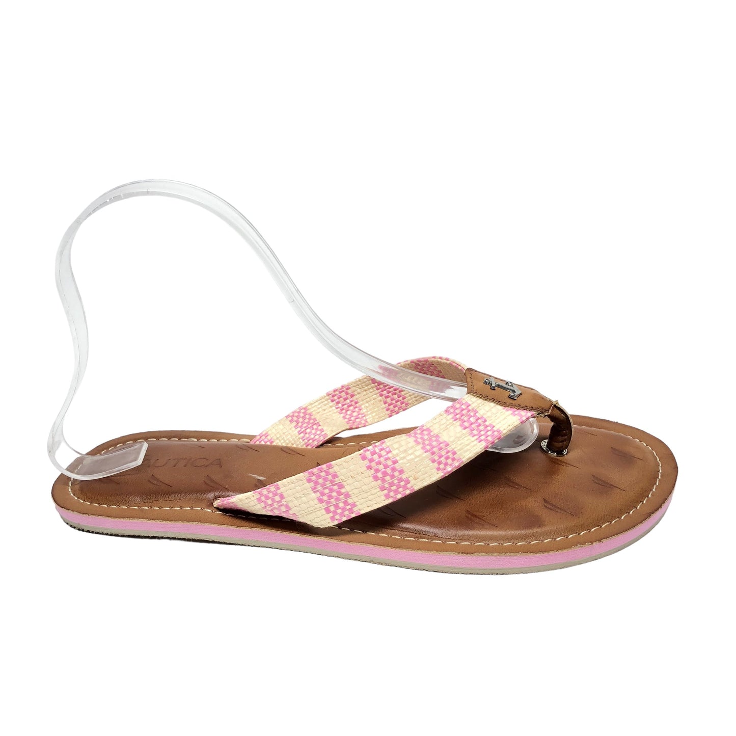 Cream & Pink Sandals Flats Nautica, Size 8.5