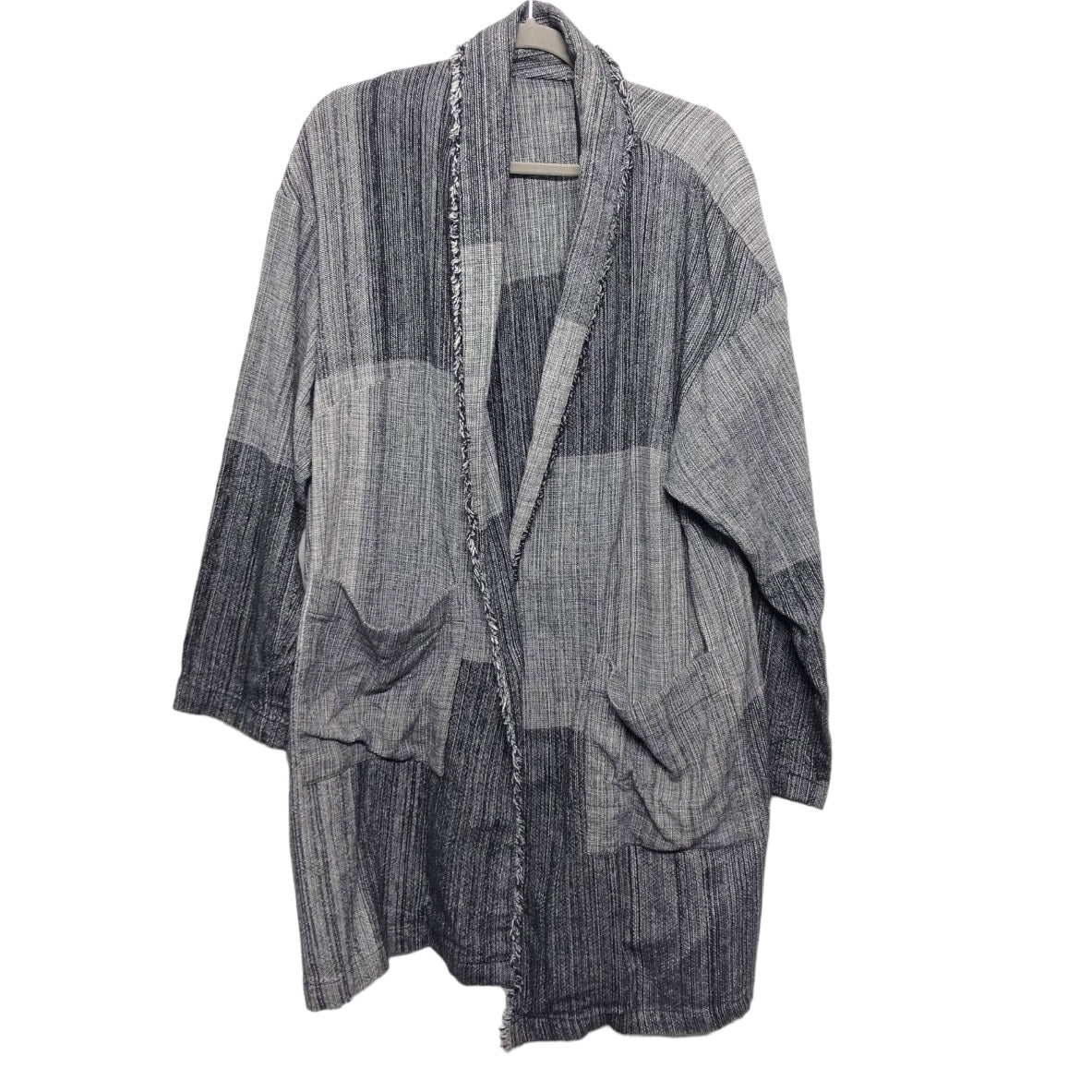 Sweater Cardigan By Eileen Fisher In Black & Grey, Size: L