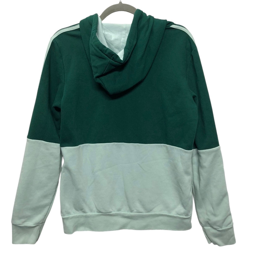 Athletic Sweatshirt Hoodie By Adidas In Green, Size: M